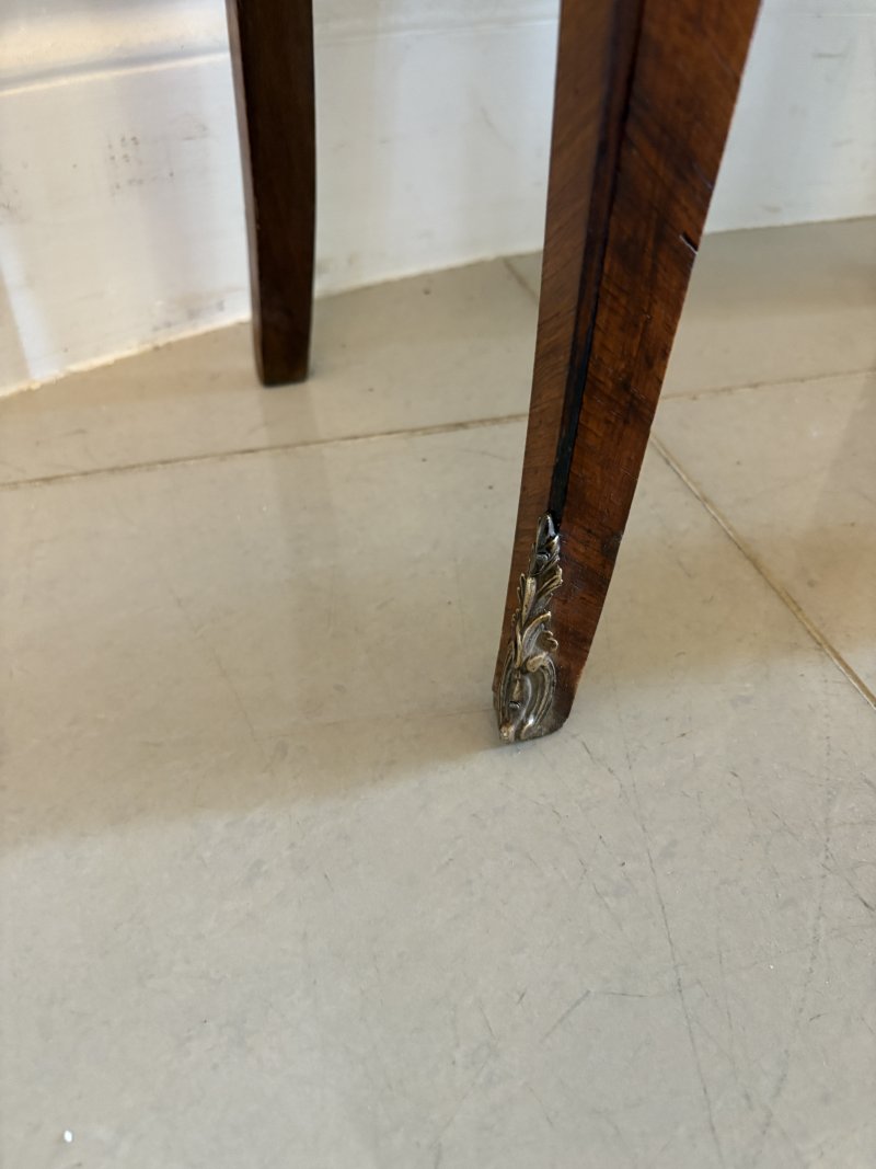 Pair of Antique Quality French Kingwood Marble Top Marquetry Inlaid Bedside Cabinets - Image 14